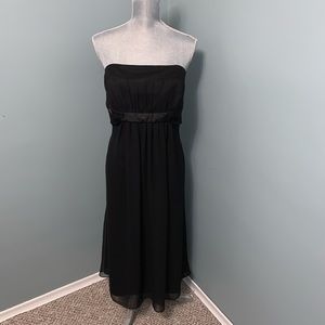 BELSOIE strapless black midi dress A-line size 10 wedding guest cocktail prom